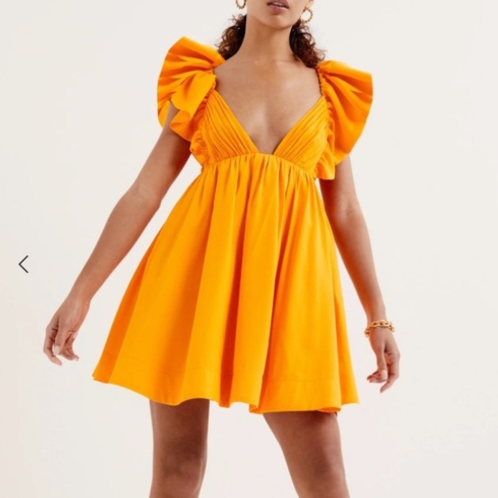 For Love And Lemons Clementine Orange mini Dress